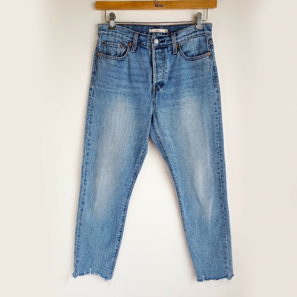 Levi's Denim - Levis Wedgie Denim Jeans Womens 28 Blue Frayed Hem Cut Off